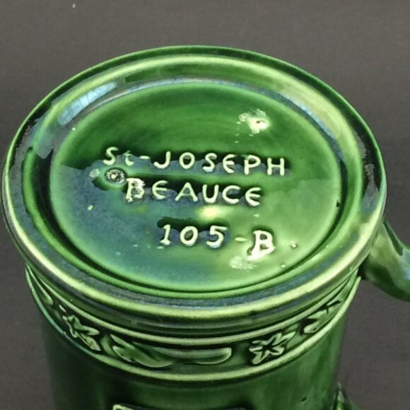 Vtg Beauce Rolls Royce Stein Mug Tankard Quebec Pottery Green Beauceware Power - Picture 9 of 15